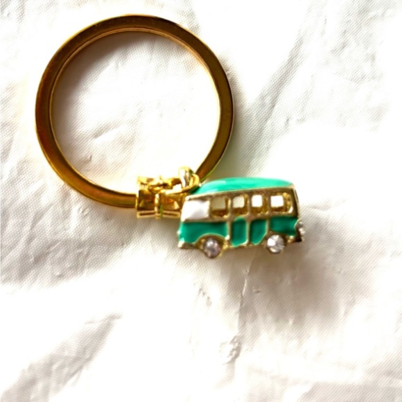 Accessories - NWT Keychain Purse Charm VW Van Green and Gold Bus